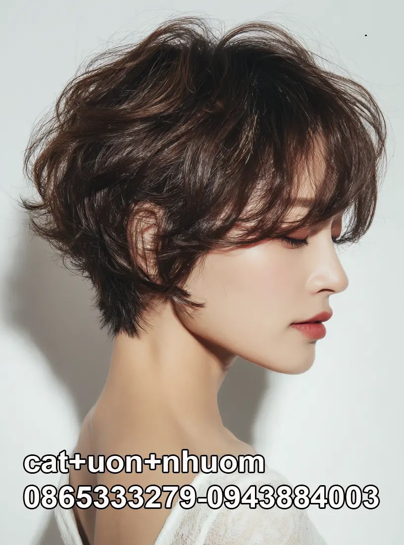 Kiểu tóc ngắn đẹp lãng mạng.